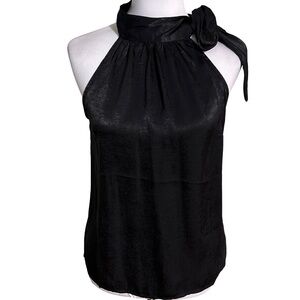 Forever 21 Black Satin Halter Blouse